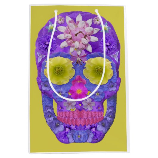 Blume Schädel 5 Mittlere Geschenktüte (Vorderseite)