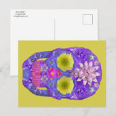 Blume Schädel 5 Postkarte (Vorne/Hinten)
