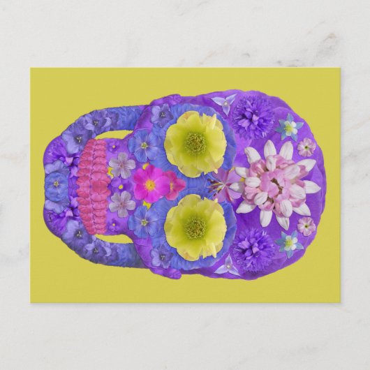 Blume Schädel 5 Postkarte (Vorderseite)