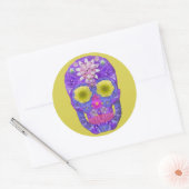 Blume Schädel 5 Runder Aufkleber (Umschlag)