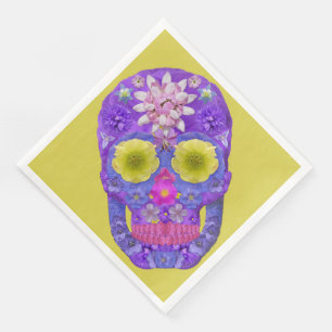 Blume Schädel 5 Serviette