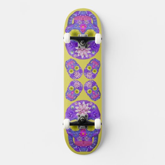 Blume Schädel 5 Skateboard (Vorderseite)