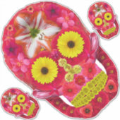 Blume Schädel 6 Aufkleber (Vorderseite)