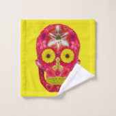 Blume Schädel 6 Badhandtuch Set (Waschlappen)