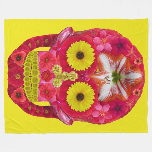 Blume Schädel 6 Fleecedecke (Vorderseite (Horizontal))