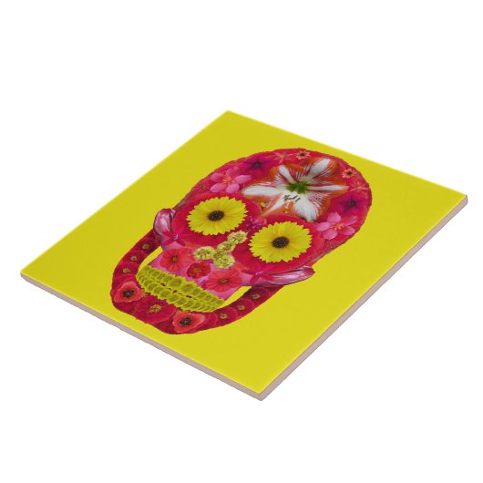 Blume Schädel 6 Fliese (Seite)