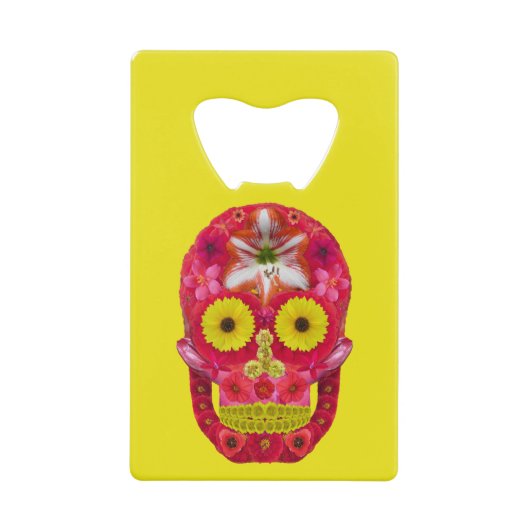 Blume Schädel 6 Geldbeutel Flaschenöffner (Vorderseite)
