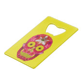 Blume Schädel 6 Geldbeutel Flaschenöffner (Vorderseite Schrägansicht)