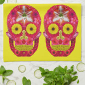 Blume Schädel 6 Geschirrtuch (Gefaltet)