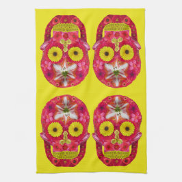 Blume Schädel 6 Geschirrtuch