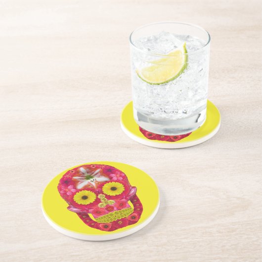 Blume Schädel 6 Getränkeuntersetzer (Seite)