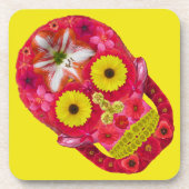 Blume Schädel 6 Getränkeuntersetzer (Vorderseite)