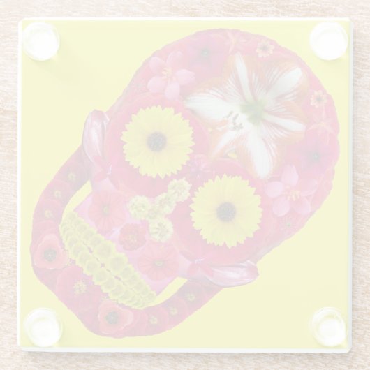 Blume Schädel 6 Glasuntersetzer (Rückseite)