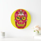 Blume Schädel 6 Große Wanduhr (Zuhause)