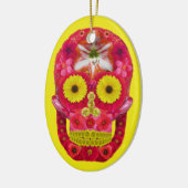 Blume Schädel 6 Keramik Ornament (Links)