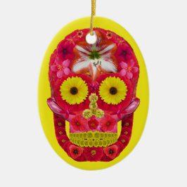 Blume Schädel 6 Keramik Ornament