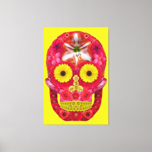 Blume Schädel 6 Leinwanddruck (Vorderseite)