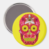 Blume Schädel 6 Magnet (Vorderseite/Rückseite)