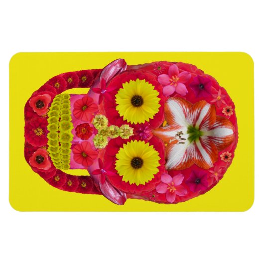 Blume Schädel 6 Magnet (Horizontal)