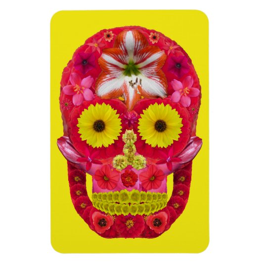 Blume Schädel 6 Magnet (Vertikal)