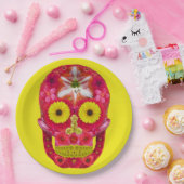 Blume Schädel 6 Pappteller (Party)