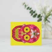 Blume Schädel 6 Postkarte (Stehend Vorderseite)