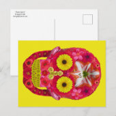 Blume Schädel 6 Postkarte (Vorne/Hinten)