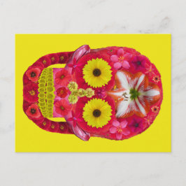 Blume Schädel 6 Postkarte