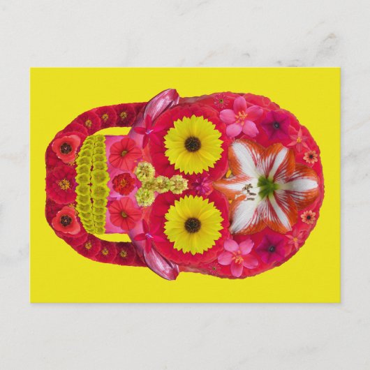 Blume Schädel 6 Postkarte (Vorderseite)