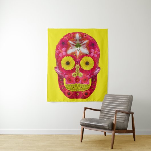 Blume Schädel 6 Wandteppich (Beispiel)