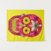 Blume Schädel 6 Wandteppich (Vorderseite (Horizontal))