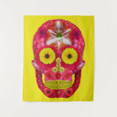 Blume Schädel 6 Wandteppich (Vorderseite)