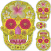 Blume Schädel 8 Aufkleber (Vorderseite)