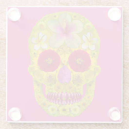 Blume Schädel 8 Glasuntersetzer (Rückseite)