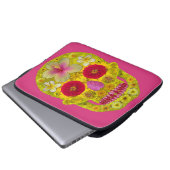Blume Schädel 8 Laptopschutzhülle (Vorne Knopf)