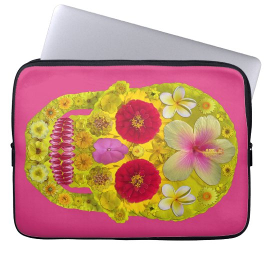 Blume Schädel 8 Laptopschutzhülle (Vorderseite)