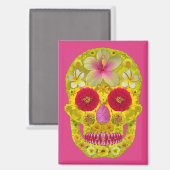 Blume Schädel 8 Magnet (Vorderseite/Rückseite)