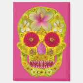 Blume Schädel 8 Magnet (Vorderseite)