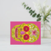 Blume Schädel 8 Postkarte (Stehend Vorderseite)
