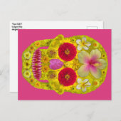 Blume Schädel 8 Postkarte (Vorne/Hinten)