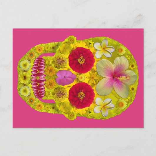 Blume Schädel 8 Postkarte (Vorderseite)