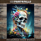 Blume Schädelkönig in gotischer Landschaft Seidenpapier