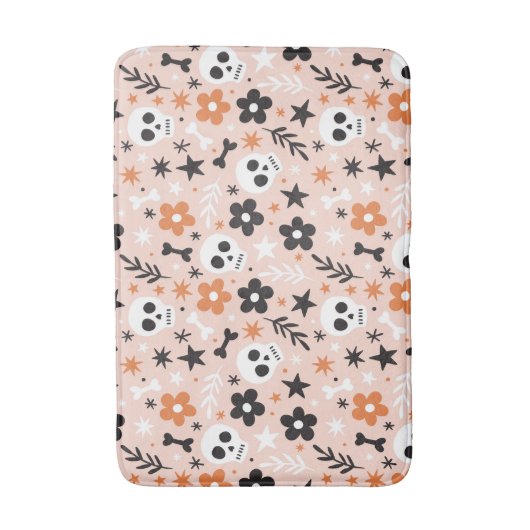 Blume Schädelmuster Badematte (Vorderseite Vertikal)