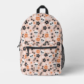 Blume Schädelmuster Bedruckter Rucksack (Vorderseite)