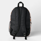 Blume Schädelmuster Bedruckter Rucksack (Rückseite)