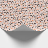 Blume Schädelmuster Geschenkpapier (Ecke)