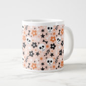 Blume Schädelmuster Jumbo-Tasse (Vorderseite Rechts)