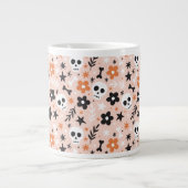 Blume Schädelmuster Jumbo-Tasse (Vorderseite)