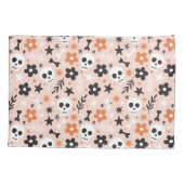 Blume Schädelmuster Kissenbezug (Rückseite)