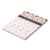 Blume Schädelmuster Notizblock (Rotiert)